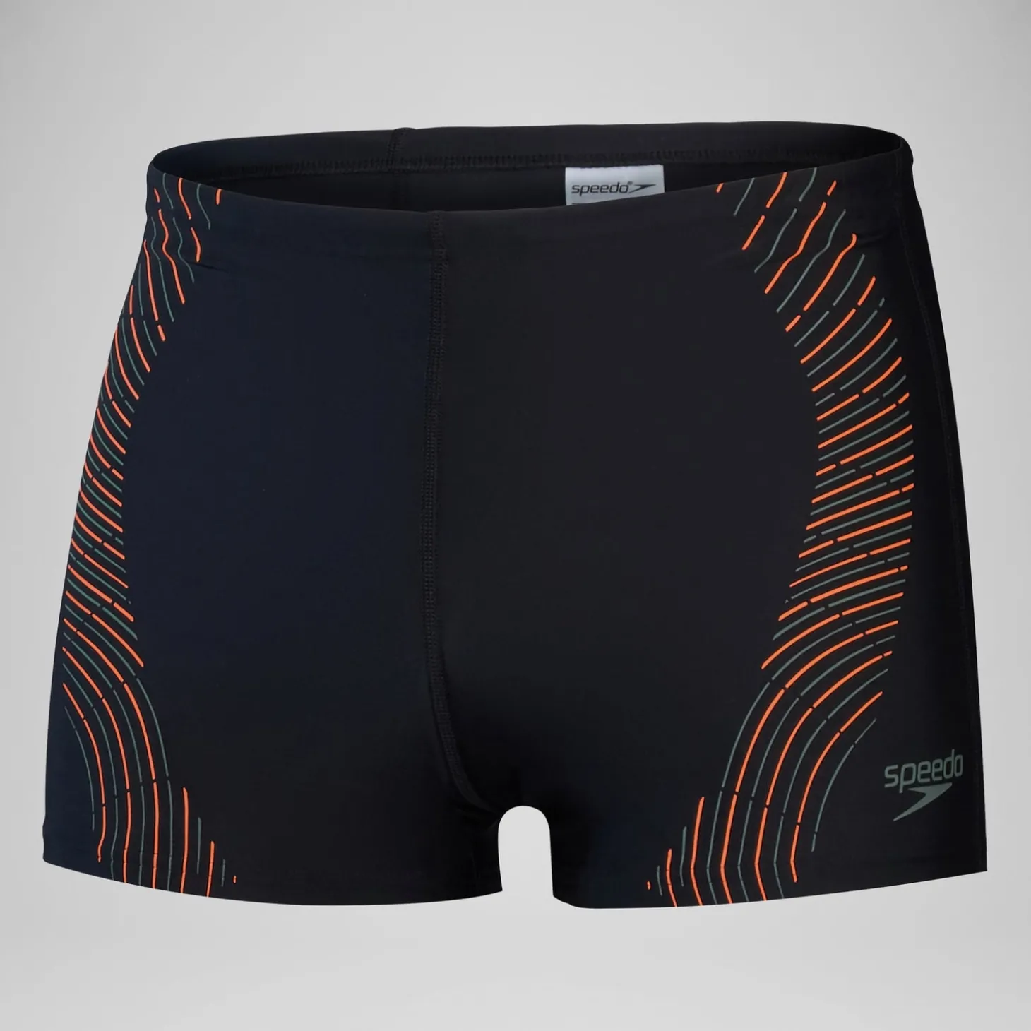 short de bain Hommes imprimé Duo Logo pour Hommes Noir/Vert campagne/Nectarine