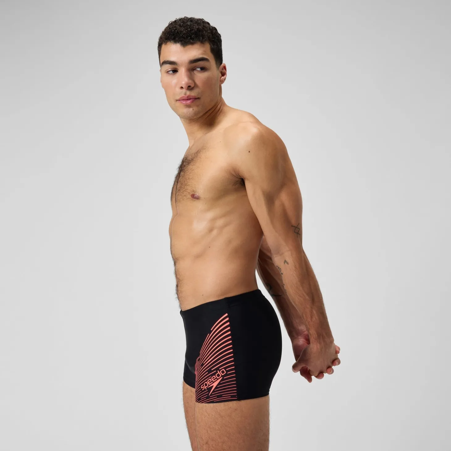 Short de bain Hommes Medley Logo pour Hommes Noir/Rouge sirène