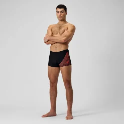Short de bain Hommes Medley Logo pour Hommes Noir/Rouge sirène