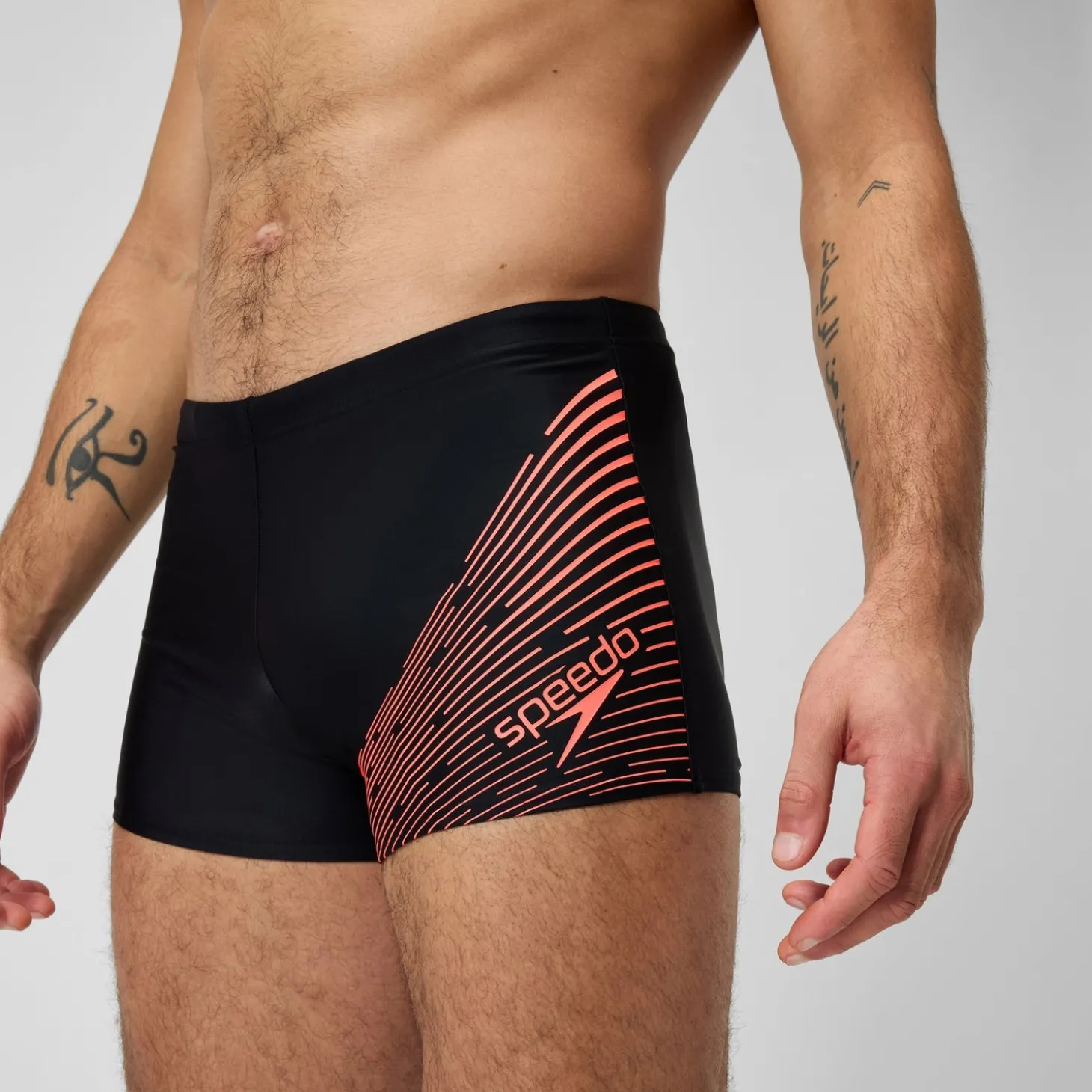 Short de bain Hommes Medley Logo pour Hommes Noir/Rouge sirène