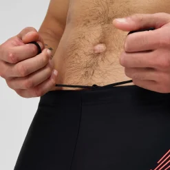 Short de bain Hommes Medley Logo pour Hommes Noir/Rouge sirène
