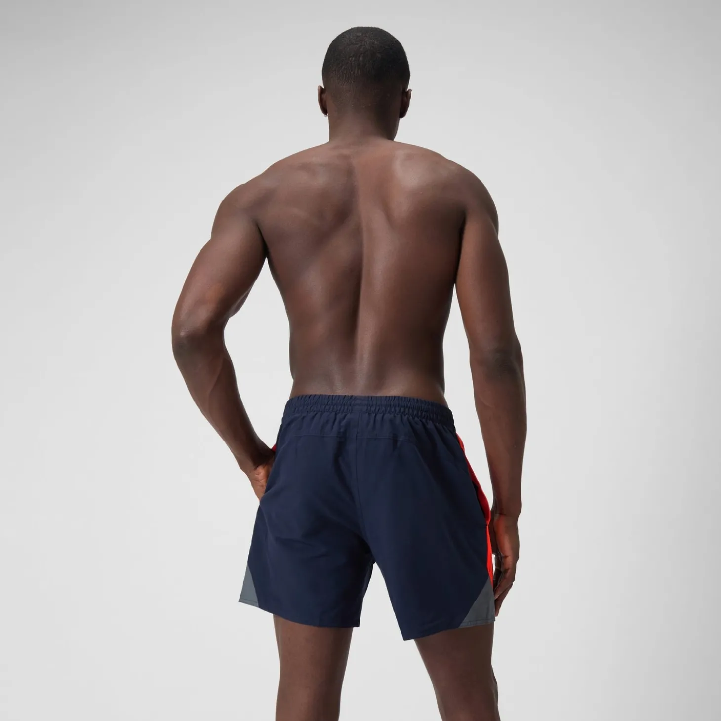 Short de bain Hyperboom Splice 16" pour Hommes Bleu Marine/Rouge