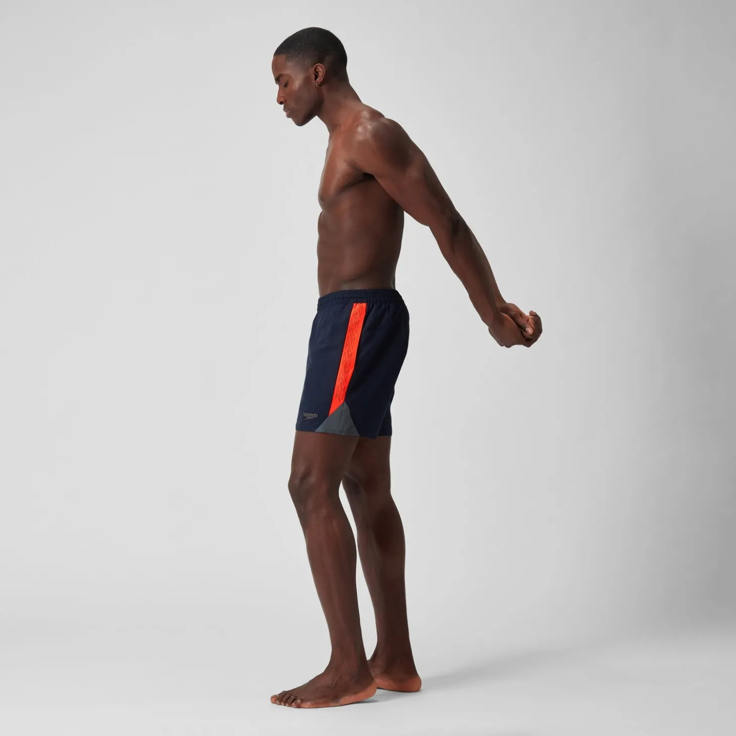 Short de bain Hyperboom Splice 16" pour Hommes Bleu Marine/Rouge