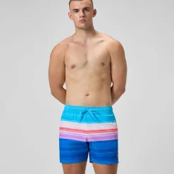 Short de bain Redondo Edge imprimé 40 cm, hommes, bleu/rose