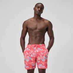 Short de bain Redondo Edge imprimé 45 cm, hommes, orange/bleu