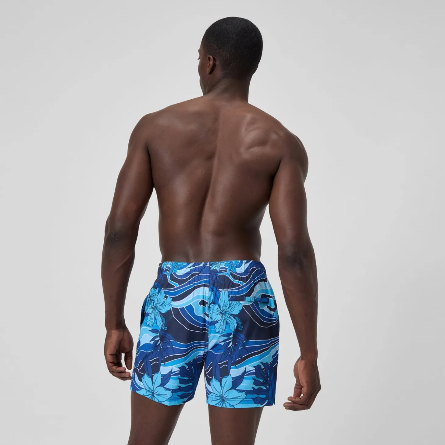 Short de bain Redondo Edge imprimé 40 cm, hommes, bleu marine/bleu