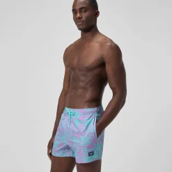 Short de bain Redondo Edge imprimé 35 cm, hommes, rose/bleu