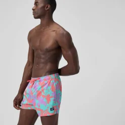 Short de bain Redondo Edge imprimé 35 cm, hommes, rose/orange