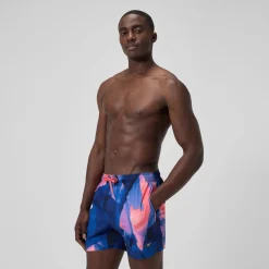 Short de bain Redondo Edge imprimé 40 cm, hommes, bleu/rose