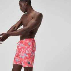 Short de bain Redondo Edge imprimé 45 cm, hommes, orange/bleu