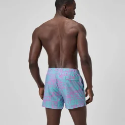 Short de bain Redondo Edge imprimé 35 cm, hommes, rose/bleu