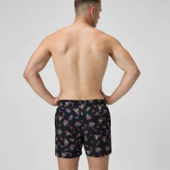 Short de bain Redondo Edge imprimé 40 cm, hommes, noir/orange