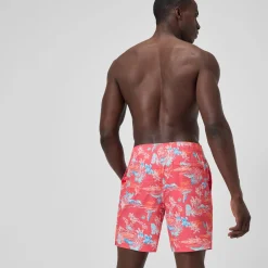 Short de bain Redondo Edge imprimé 45 cm, hommes, orange/bleu