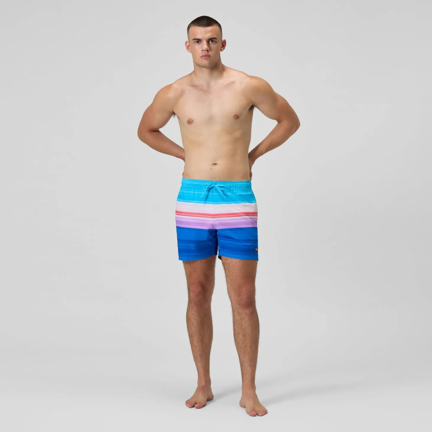 Short de bain Redondo Edge imprimé 40 cm, hommes, bleu/rose