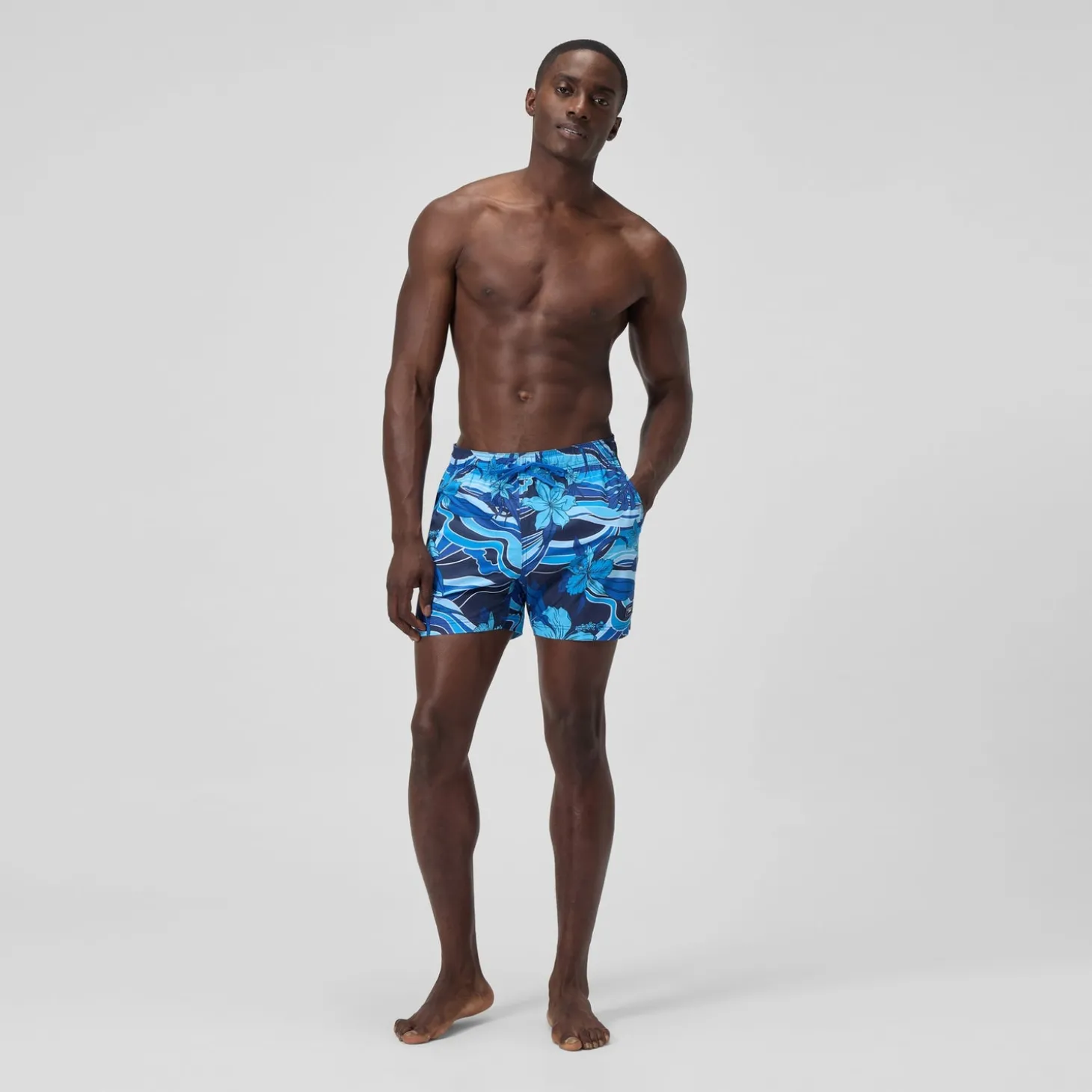 Short de bain Redondo Edge imprimé 40 cm, hommes, bleu marine/bleu