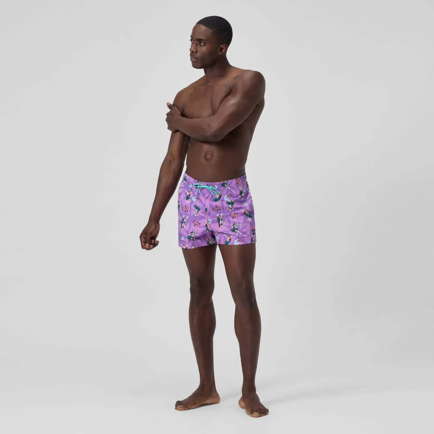 Short de bain Redondo Edge imprimé 35 cm, hommes, rose