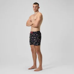 Short de bain Redondo Edge imprimé 40 cm, hommes, noir/orange