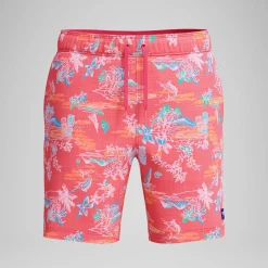 Short de bain Redondo Edge imprimé 45 cm, hommes, orange/bleu