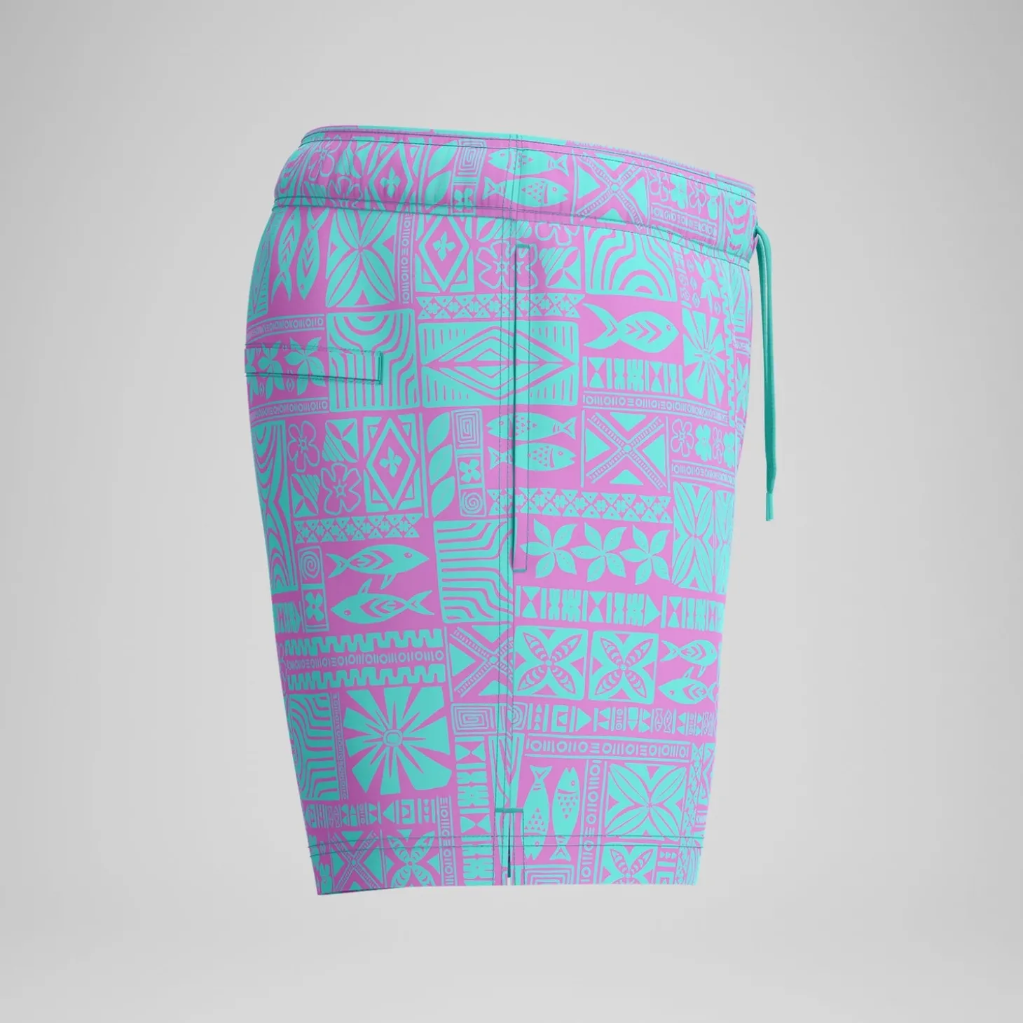 Short de bain Redondo Edge imprimé 35 cm, hommes, rose/bleu