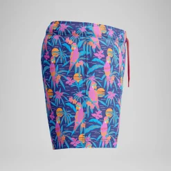 Short de bain Redondo Edge imprimé 35 cm, hommes, bleu/rose