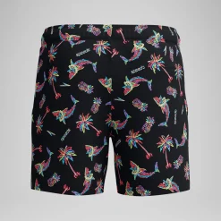 Short de bain Redondo Edge imprimé 40 cm, hommes, noir/orange
