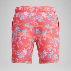 Short de bain Redondo Edge imprimé 45 cm, hommes, orange/bleu