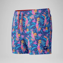 Short de bain Redondo Edge imprimé 35 cm, hommes, bleu/rose