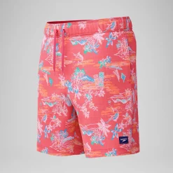 Short de bain Redondo Edge imprimé 45 cm, hommes, orange/bleu