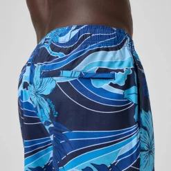 Short de bain Redondo Edge imprimé 40 cm, hommes, bleu marine/bleu