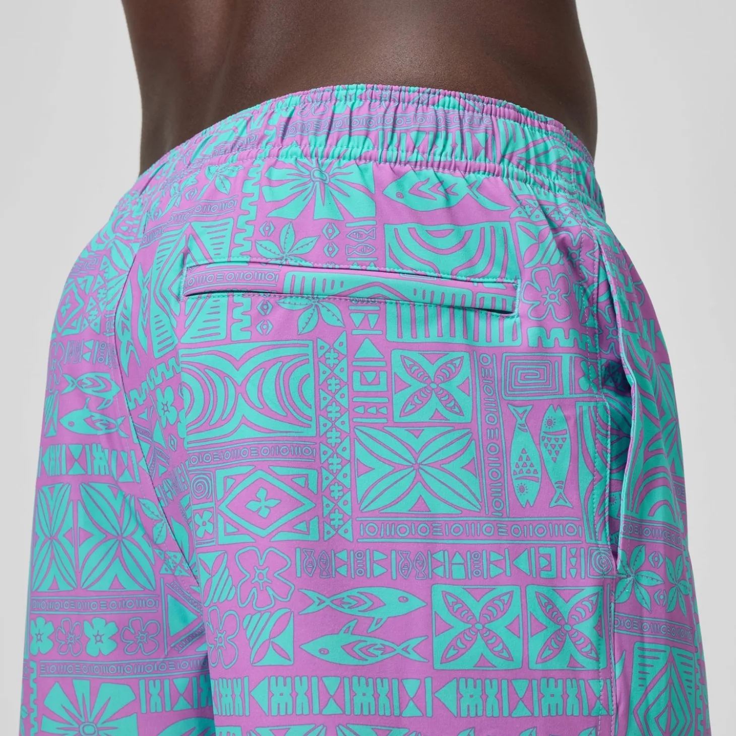 Short de bain Redondo Edge imprimé 35 cm, hommes, rose/bleu