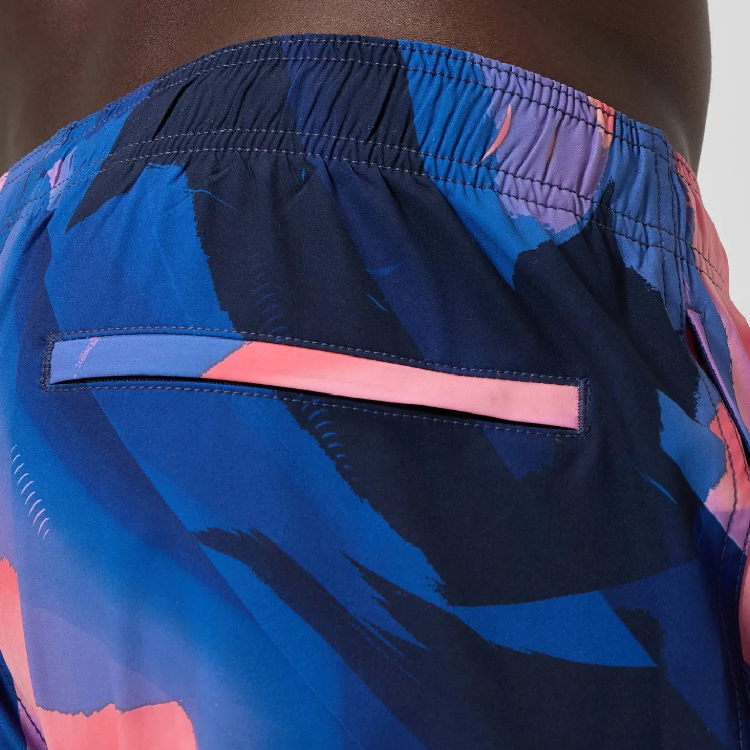 Short de bain Redondo Edge imprimé 40 cm, hommes, bleu/rose