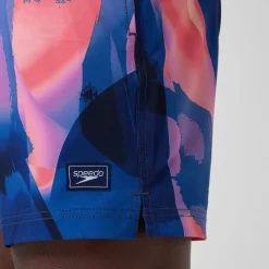 Short de bain Redondo Edge imprimé 40 cm, hommes, bleu/rose