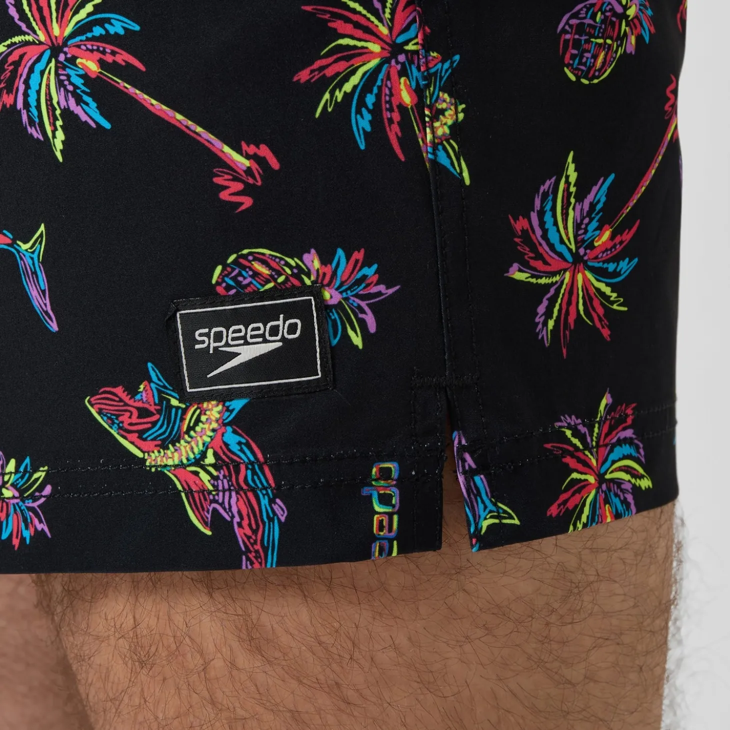 Short de bain Redondo Edge imprimé 40 cm, hommes, noir/orange