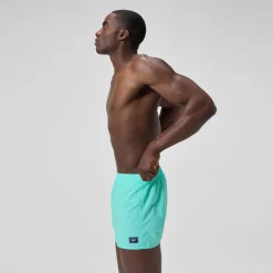 Short de bain Retro uni 33 cm, hommes, turquoise