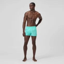 Short de bain Retro uni 33 cm, hommes, turquoise