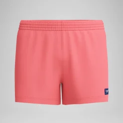 Short de bain Retro uni 33 cm, hommes, corail