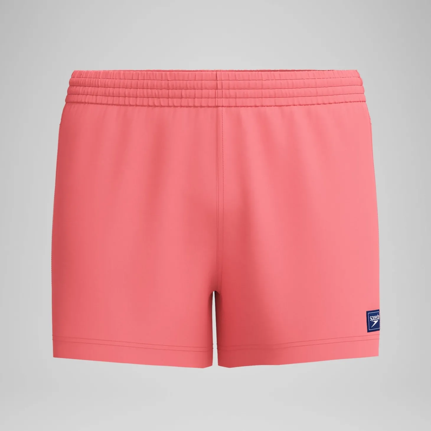 Short de bain Retro uni 33 cm, hommes, corail
