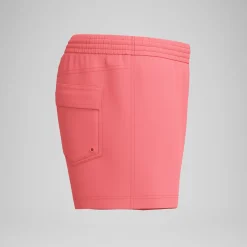 Short de bain Retro uni 33 cm, hommes, corail