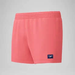 Short de bain Retro uni 33 cm, hommes, corail