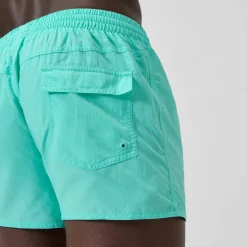Short de bain Retro uni 33 cm, hommes, turquoise