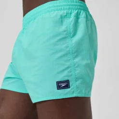 Short de bain Retro uni 33 cm, hommes, turquoise