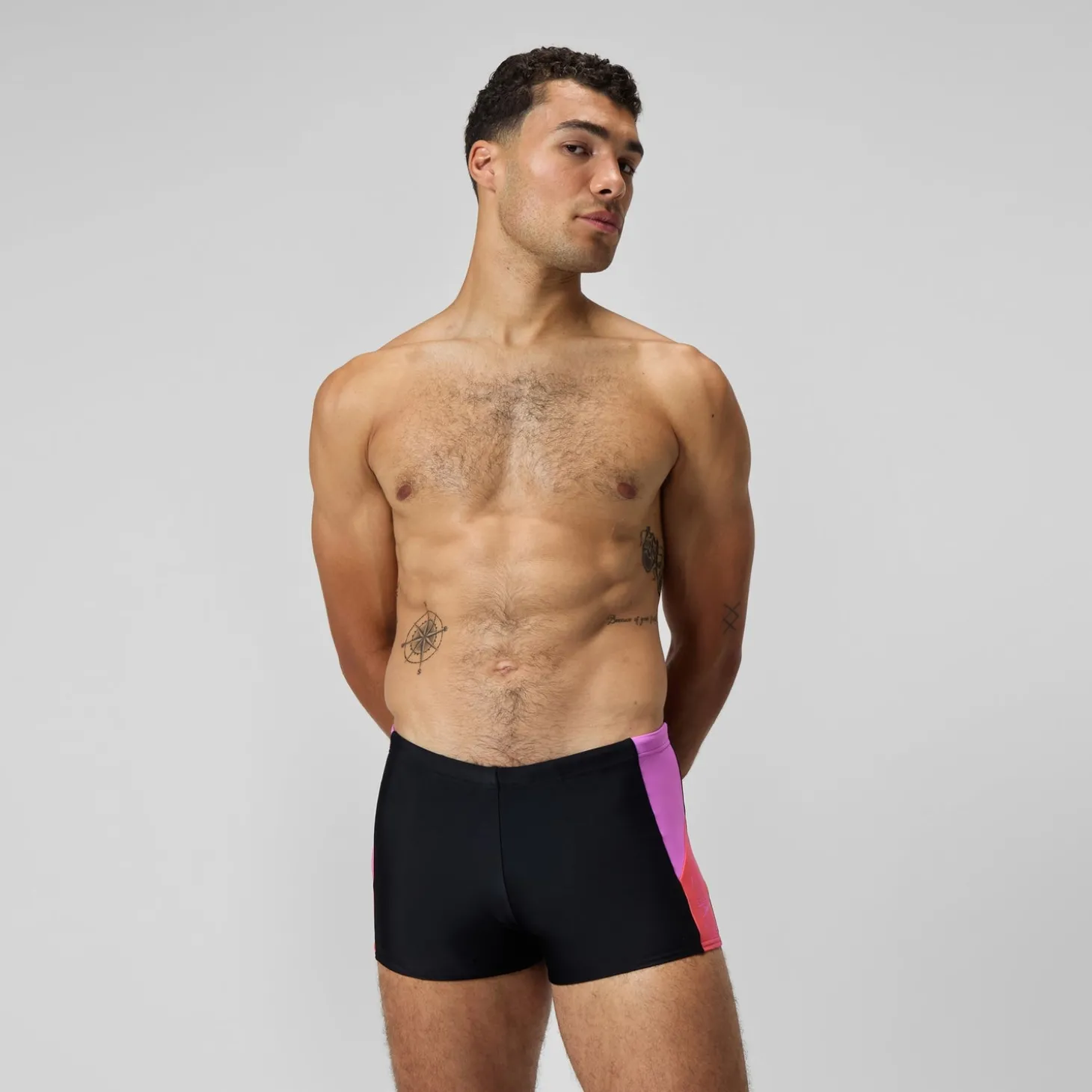 Shorts de bain homme Dive noir/orange