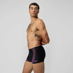 Shorts de bain homme imprimé Duo Logo noir/orange