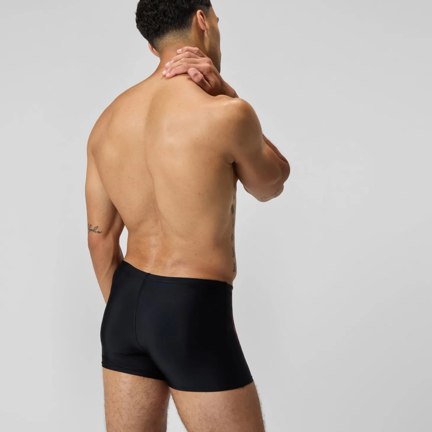 Shorts de bain homme imprimé Duo Logo noir/orange