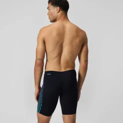 Shorts de bain homme Tech Panel noir/bleu