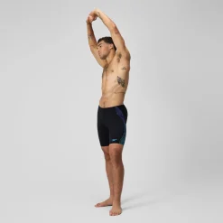 Shorts de bain homme Tech Panel noir/bleu