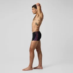 Shorts de bain homme Tech Panel noir/orange