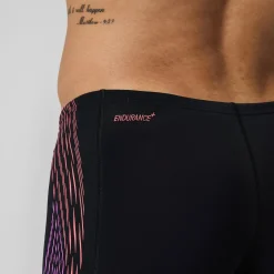 Shorts de bain homme Tech Panel noir/orange