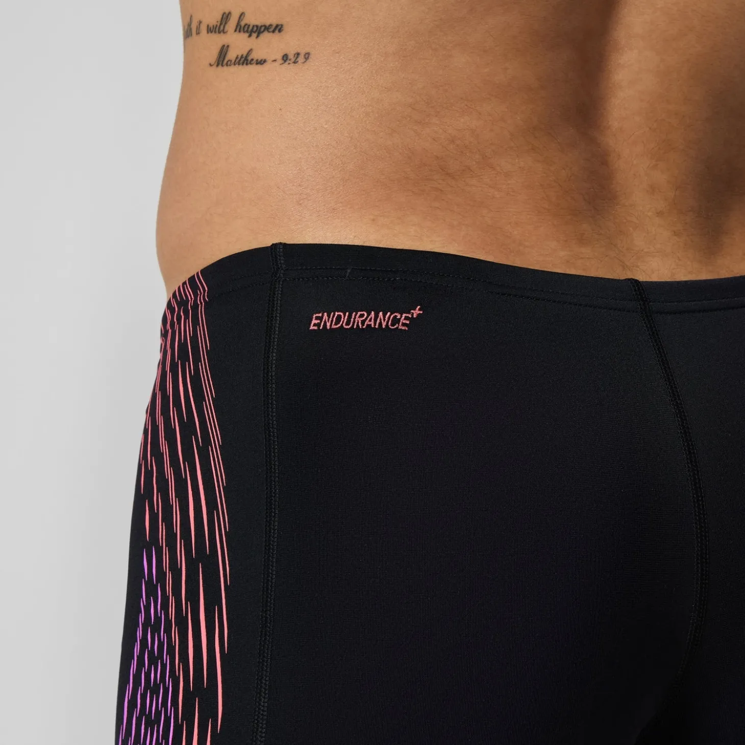 Shorts de bain homme Tech Panel noir/orange