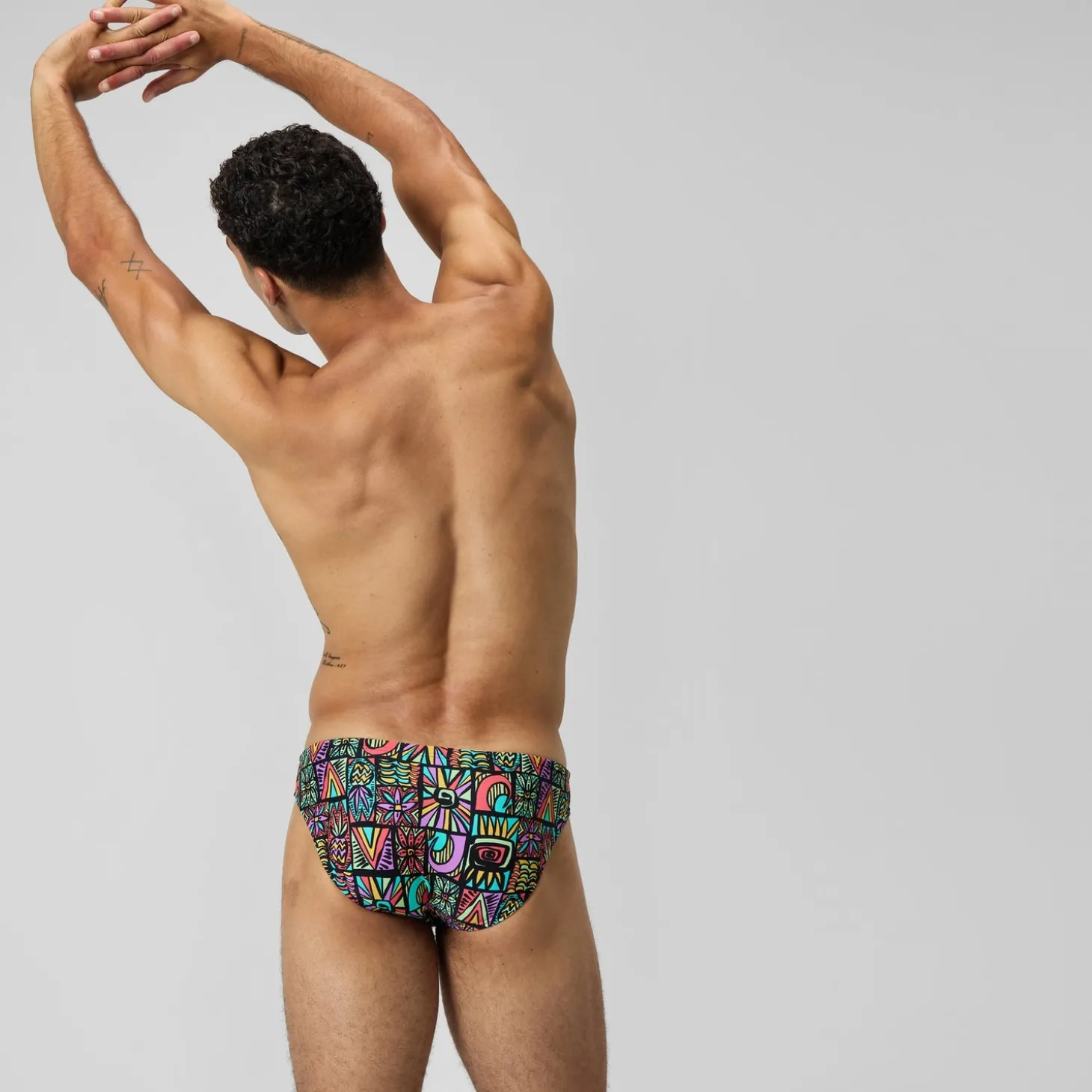 Slip Beachstar 5 cm, hommes, blanc/orange